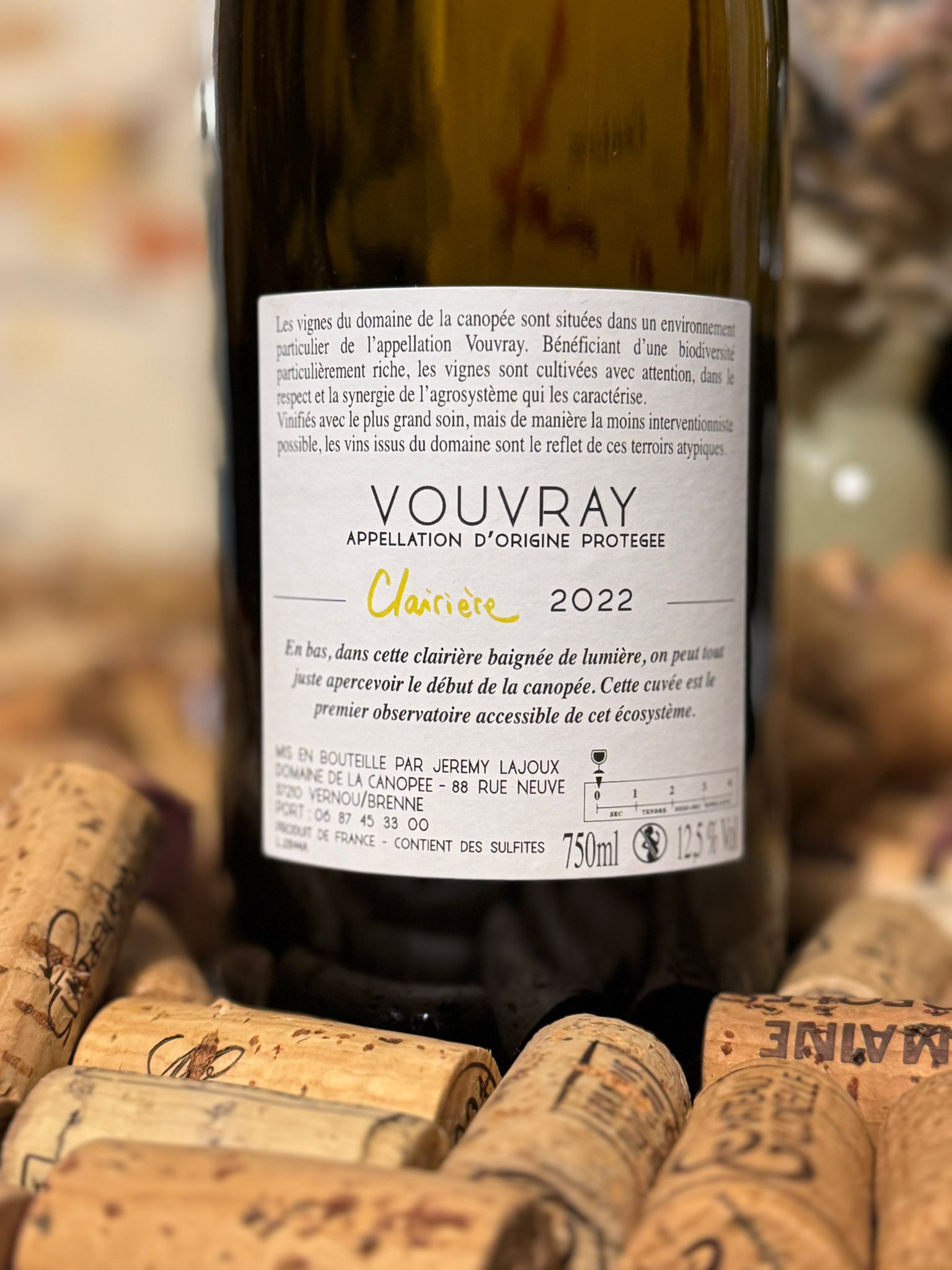 vouvray sec "clairière" 2022 domaine de la canopée vouvray sec "clairière" 2022 domaine de la canopée