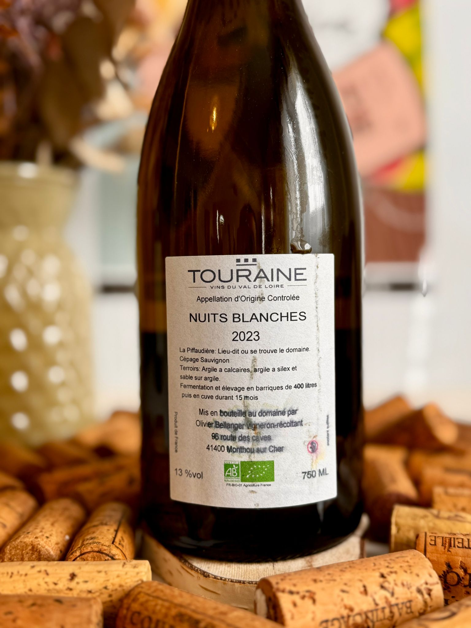 aop touraine "nuits blanches" 2023 domaine de la piffaudière aop touraine "nuits blanches" 2023 domaine de la piffaudière